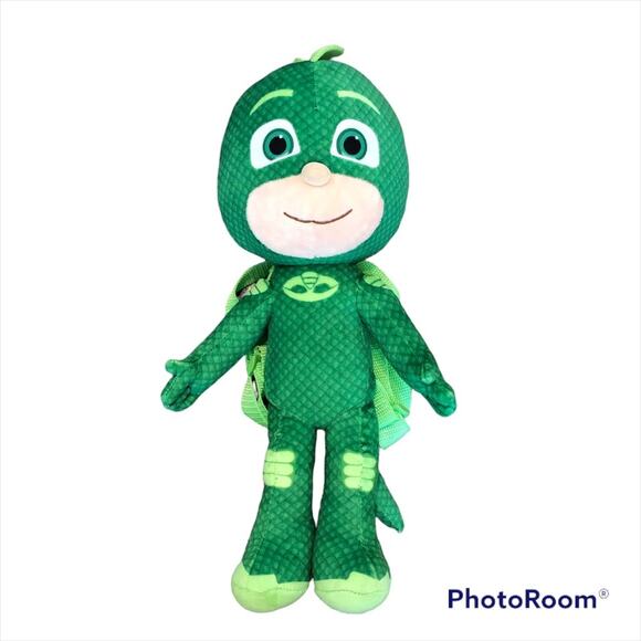 Disney PJ Masks Gekko Large Plush Backpack Toy Kids Stuffed Animal Play Green - Picture 1 of 8
